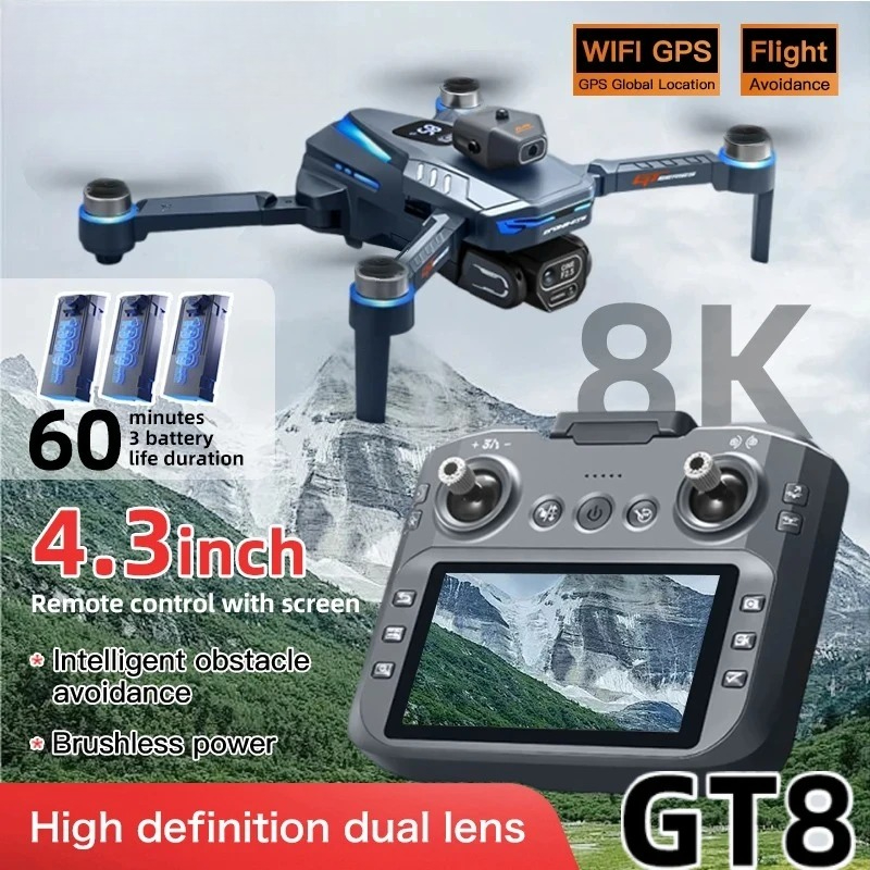 Drone Kit With Camera - Drone Originale GT8 8K Professionale con